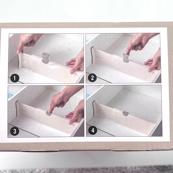 Expandable Drawer Organizers Dividers Set Of 4 Adjustable 11" To 17" Home Office - Picture 8 of 13